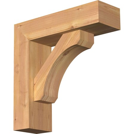 Ekena Millwork Legacy Block Smooth Bracket w/ Offset Brace, Western Red Cedar, 5 1/2"W x 18"D x 18"H BKT0604X18X18LEC05SWR